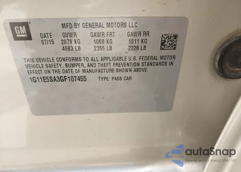 2016 Chevrolet Malibu Limited Ltz from USA, damaged, VIN 1G11E5SA3GF107455